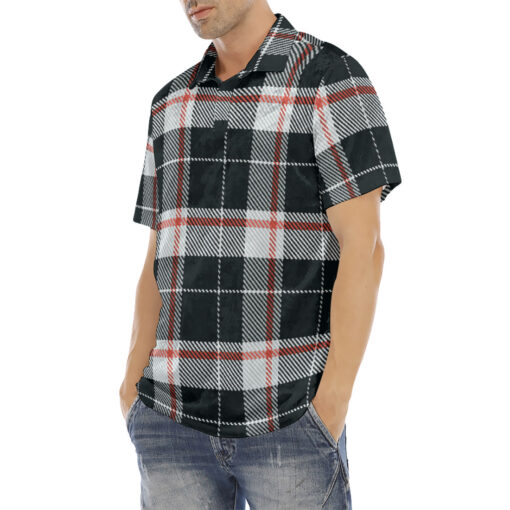 Scottish Tartan Plaid Velvet Polo Shirt