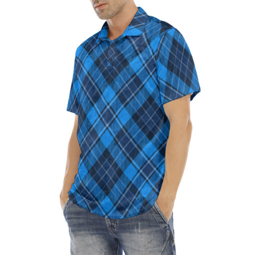 Tartan Scotland Plaid Velvet Polo Shirt