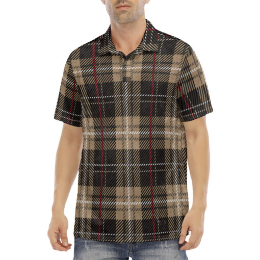 Tartan Plaid Velvet Polo Shirt - Image 2