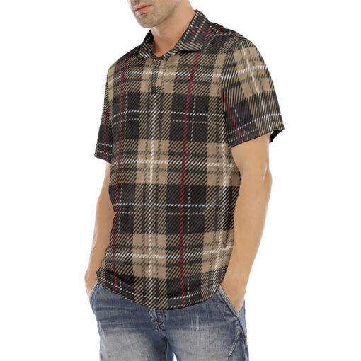 Tartan Plaid Velvet Polo Shirt