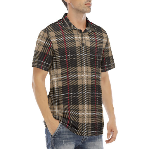 Tartan Plaid Velvet Polo Shirt - Image 3