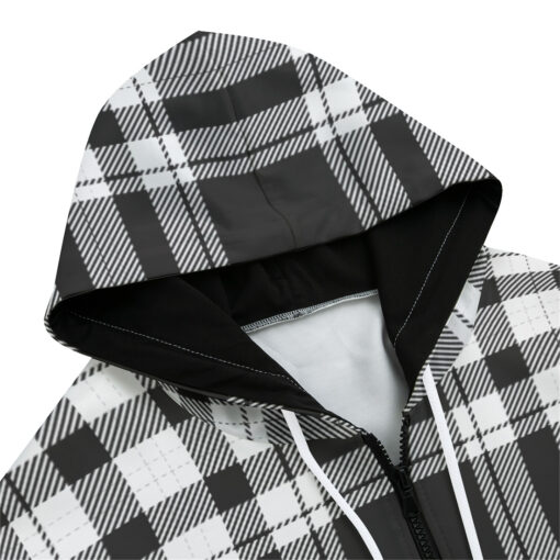 Square Geometric Texture Zip Up Hoodie - Image 3