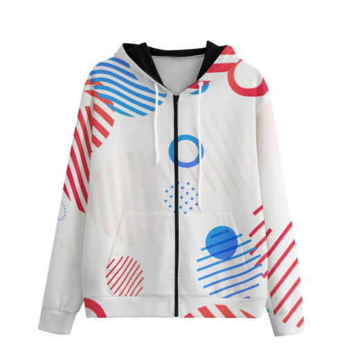 Trendy Geometric Shapes Zip Up Hoodie