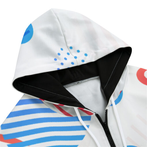 Trendy Geometric Shapes Zip Up Hoodie - Image 3