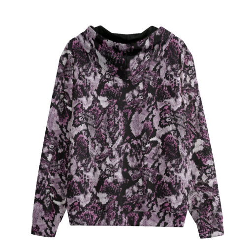 Snake Skin Texture Purple Zip Up Hoodie - Image 2