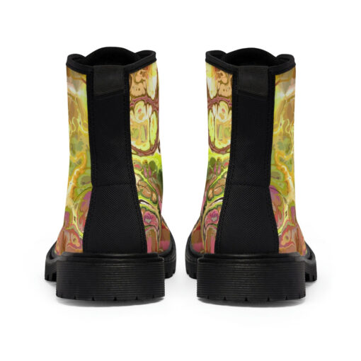 Abstract Gold Fluid Marble Canvas Boots - Image 5