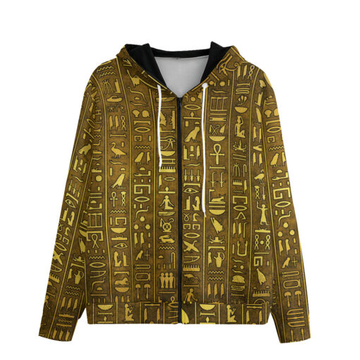 Egyptian Hieroglyphs Zip Up Hoodie