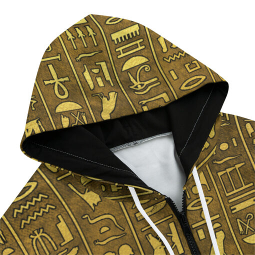 Egyptian Hieroglyphs Zip Up Hoodie - Image 3