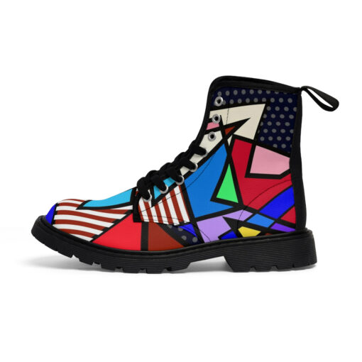 Abstract Geometric Art Canvas Boots - Image 2