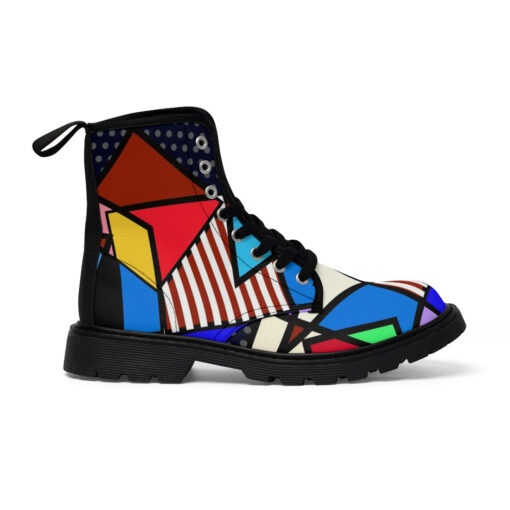 Abstract Geometric Art Canvas Boots - Image 3