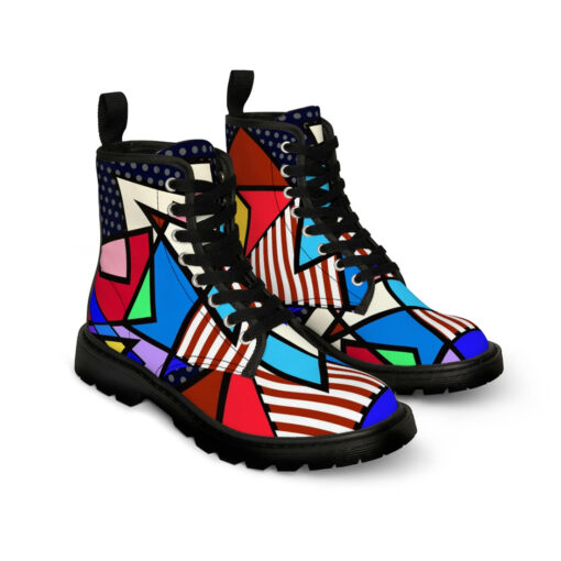 Abstract Geometric Art Canvas Boots