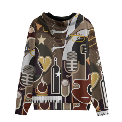 Abstract Music Art Zip Up Hoodie - Image 2