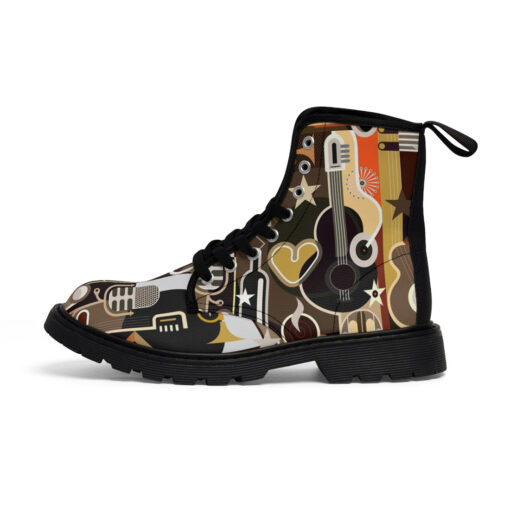 Abstract Music Art Canvas Boots - Image 3