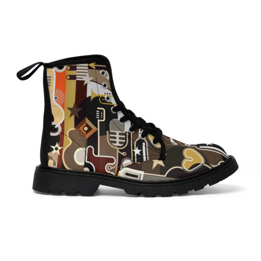 Abstract Music Art Canvas Boots - Image 2