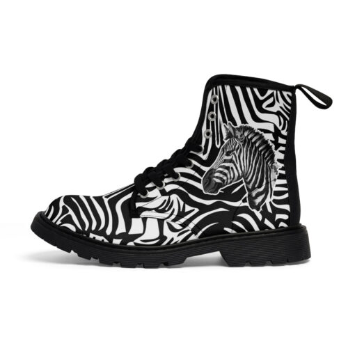 Zebra Splash Watercolor Canvas Boots - Image 2