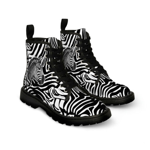 Zebra Splash Watercolor Canvas Boots