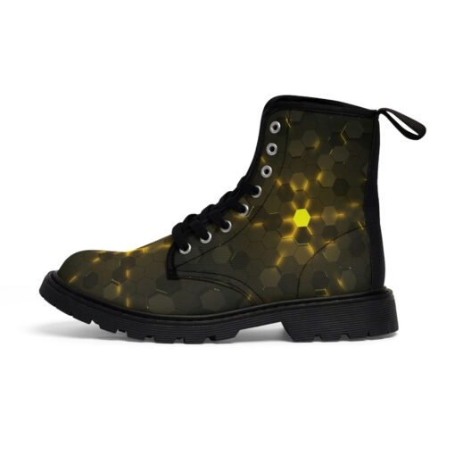 Yellow 3D Hexagon Tech Canvas Boots - Image 2