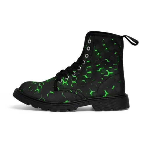 Green 3D Hexagon Tech Canvas Boots - Image 2