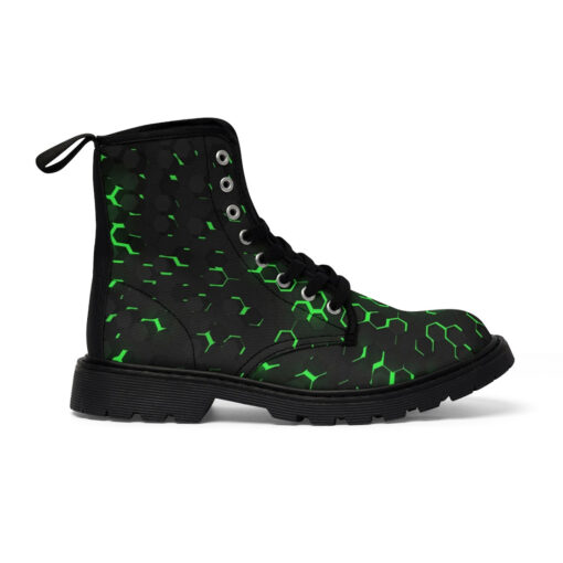 Green 3D Hexagon Tech Canvas Boots - Image 3