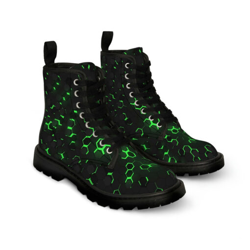 Green 3D Hexagon Tech Canvas Boots