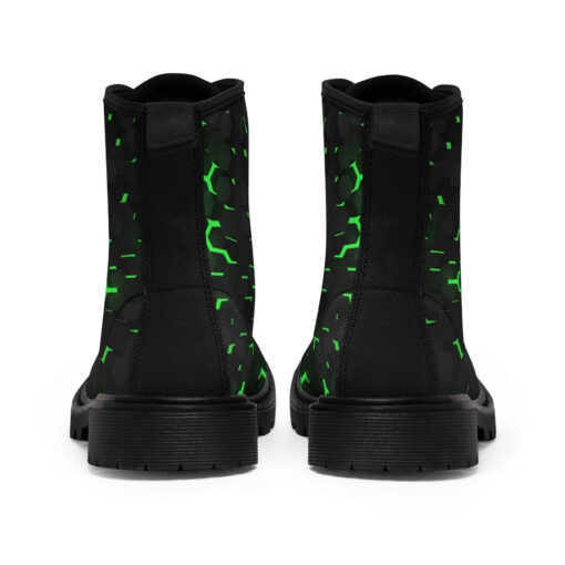 Green 3D Hexagon Tech Canvas Boots - Image 5