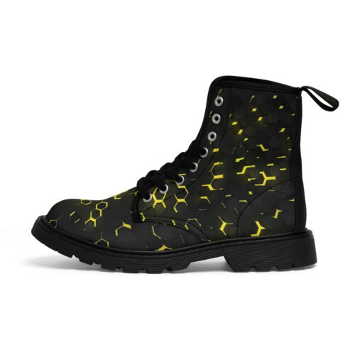 Yellow 3D Hexagon Tech Canvas Boots - Image 2