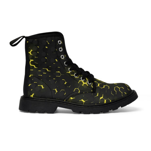 Yellow 3D Hexagon Tech Canvas Boots - Image 3