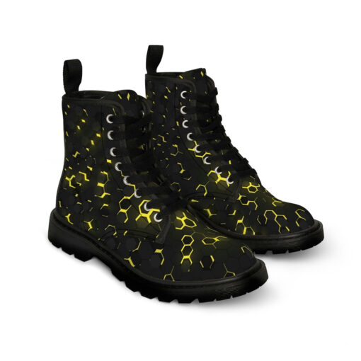 Yellow 3D Hexagon Tech Canvas Boots