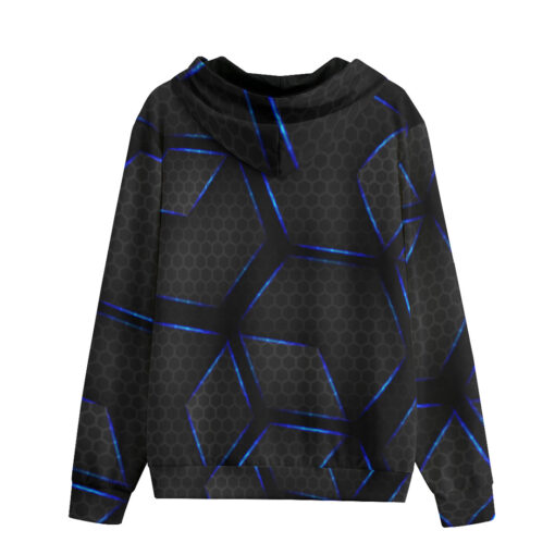 Glossy Metal Hexagons Tech Zip Up Hoodie - Image 2