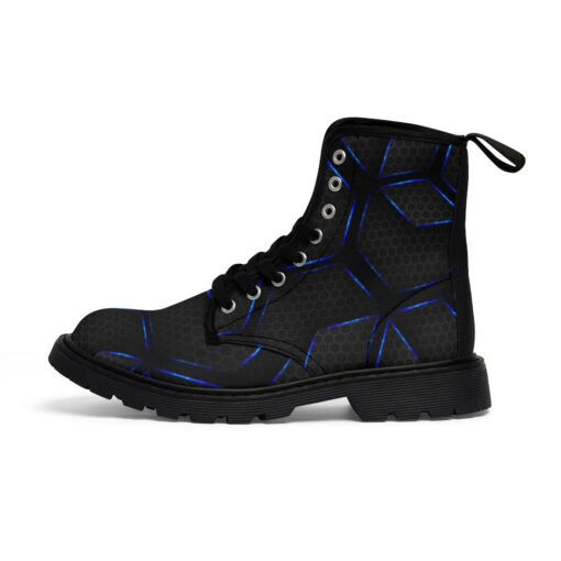 Glossy Metal Hexagons Tech Canvas Boots - Image 2