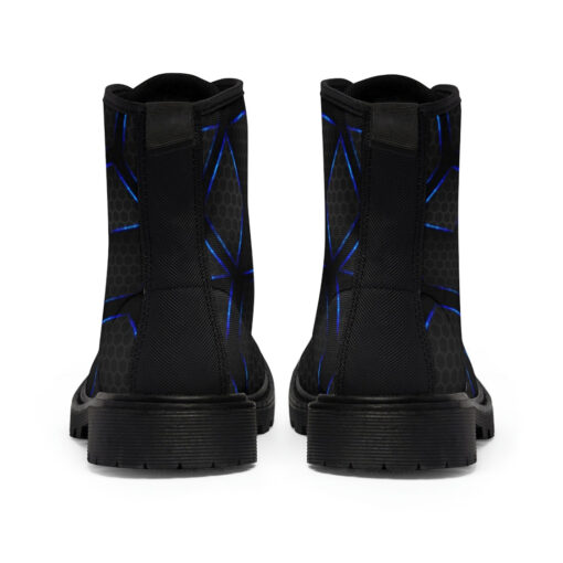 Glossy Metal Hexagons Tech Canvas Boots - Image 5