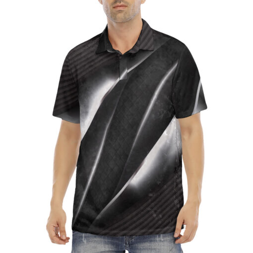 3D Futuristic Concept Velvet Polo Shirt - Image 2