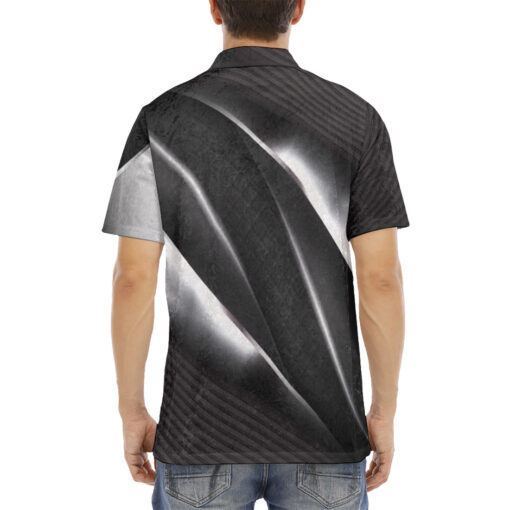 3D Futuristic Concept Velvet Polo Shirt - Image 4