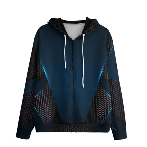 Modern Futuristic Tech Concept Zip Up Hoodie