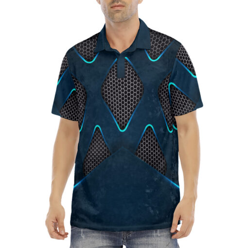 Abstract 3D Hi-Tech Velvet Polo Shirt - Image 2