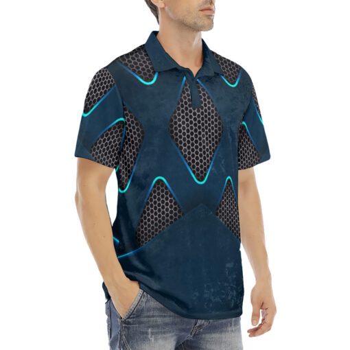 Abstract 3D Hi-Tech Velvet Polo Shirt - Image 3