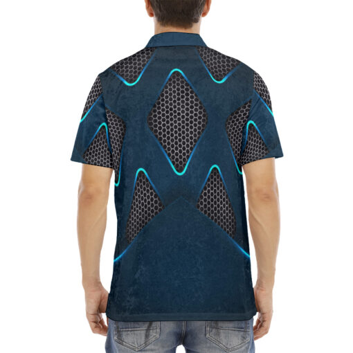 Abstract 3D Hi-Tech Velvet Polo Shirt - Image 4