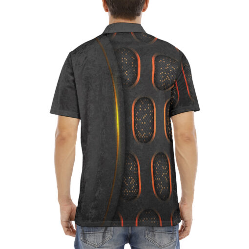 Abstract 3D Luxury Hi-Tech Velvet Polo Shirt - Image 4