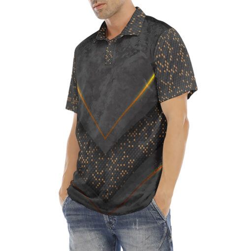 Abstract 3D Luxury Velvet Polo Shirt