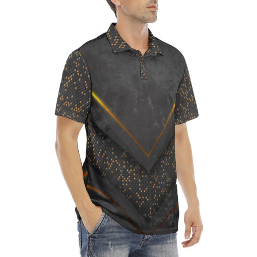 Abstract 3D Luxury Velvet Polo Shirt - Image 3