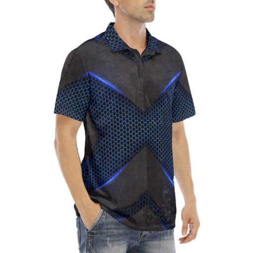 Hi-Tech Futuristic Concept Velvet Polo Shirt - Image 3