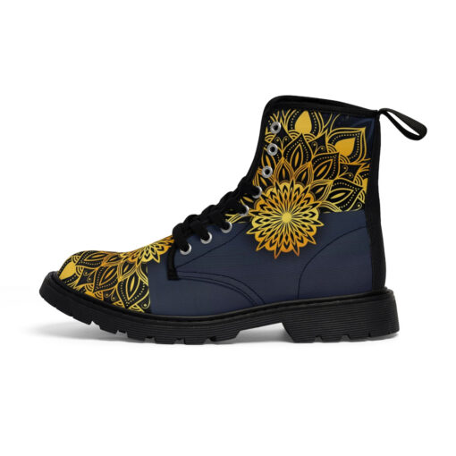 Luxury Golden Mandala Canvas Boots - Image 2