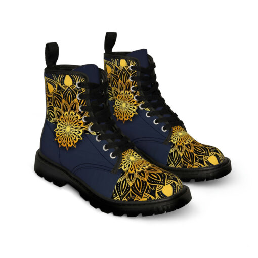 Luxury Golden Mandala Canvas Boots