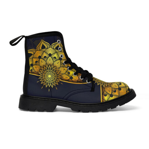 Luxury Golden Mandala Canvas Boots - Image 3