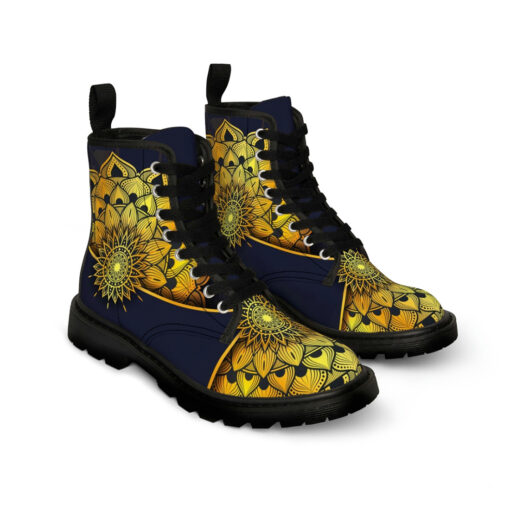 Luxury Golden Mandala Canvas Boots