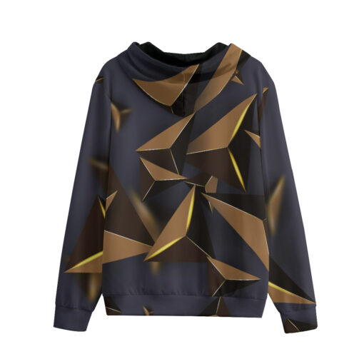 Golden 3D Triangles Zip Up Hoodie - Image 2