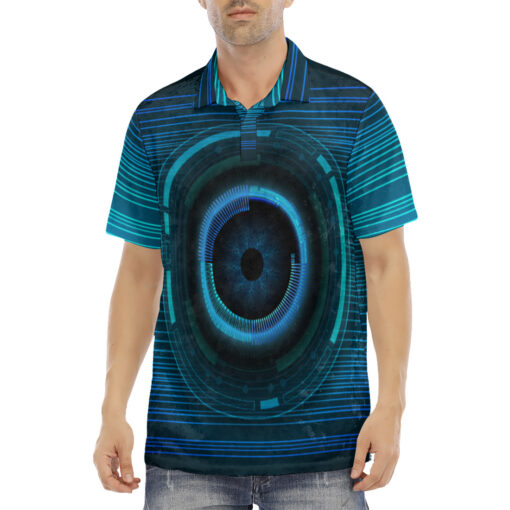 Modern Cyber Hi-Tech Velvet Polo Shirt - Image 2