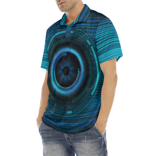 Modern Cyber Hi-Tech Velvet Polo Shirt