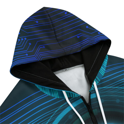 Modern Cyber Hi-Tech Zip Up Hoodie - Image 3