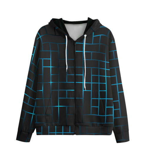 Hi-Tech Blue Illuminate Squares Zip Up Hoodie